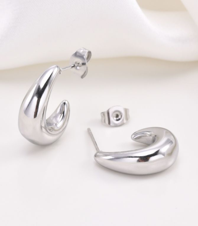 Aretes silver c shaped