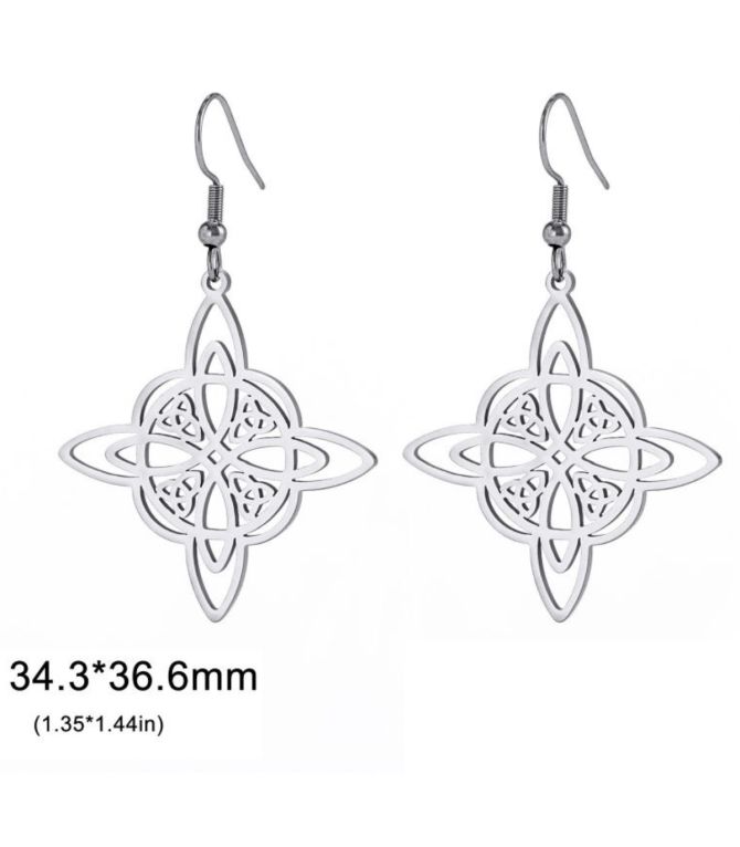 Aretes silver witch knot