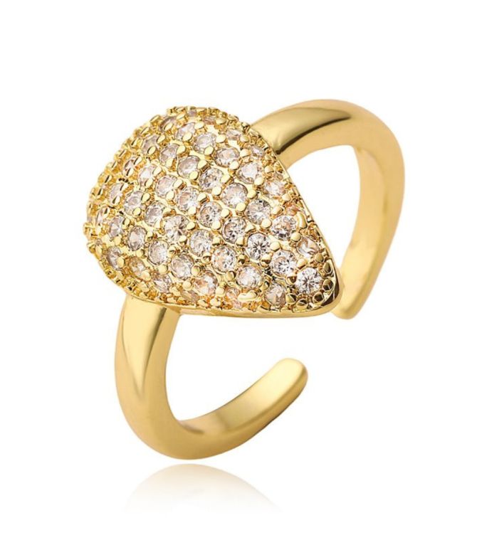 Anillo gold diamond teardrop