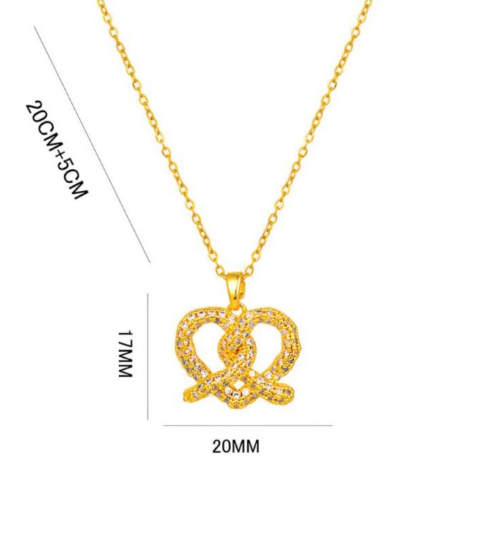 Collar gold diamond heart