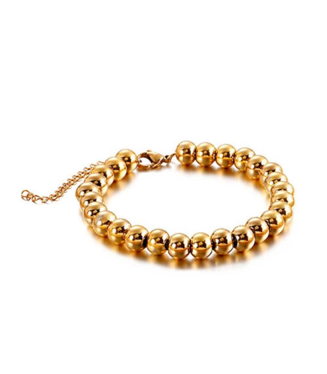 Brazalete 8mm gold beaded