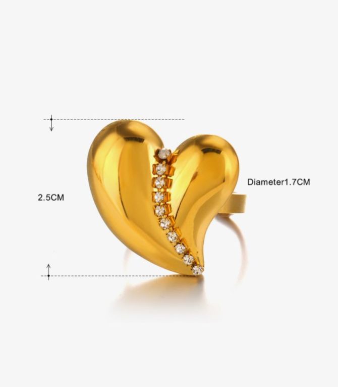 Anillo corazon con zirconias