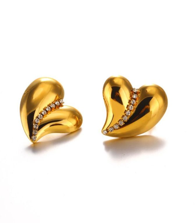 Aretes corazon con zirconias