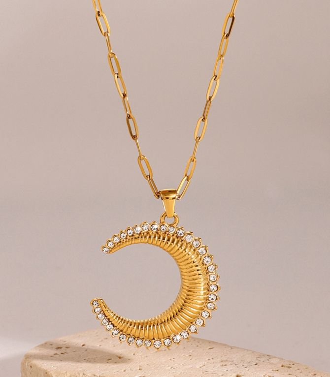 Collar luna con zirconias