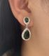 Aretes green diamond teardrop
