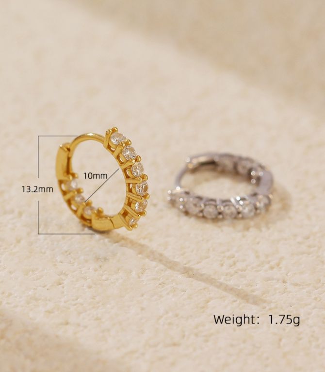 Aretes S925 s diamond round