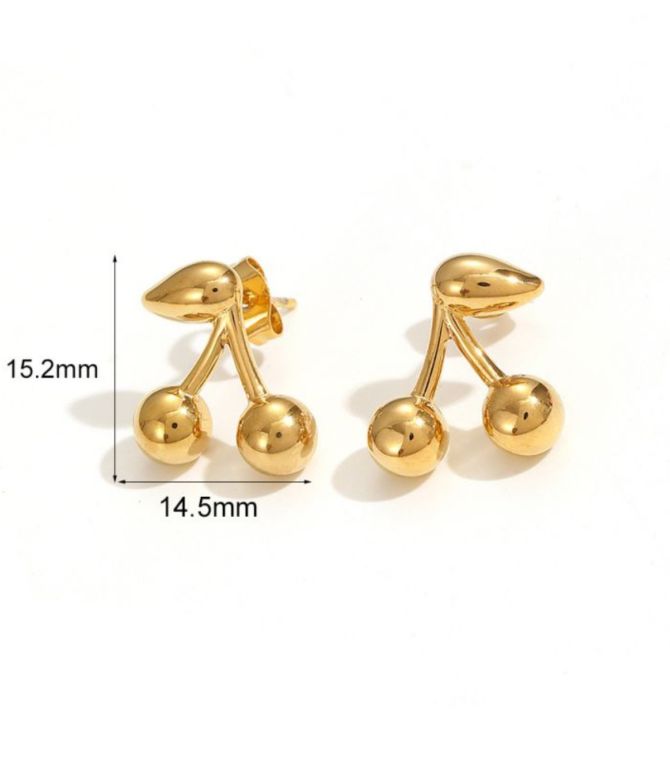 Aretes gold cherry