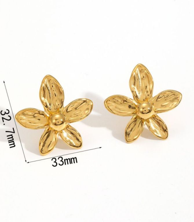 Aretes gold flower