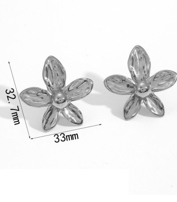 Aretes silver flower