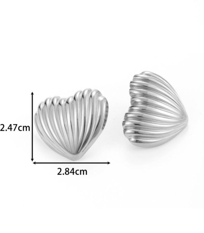 Aretes silver textured heart