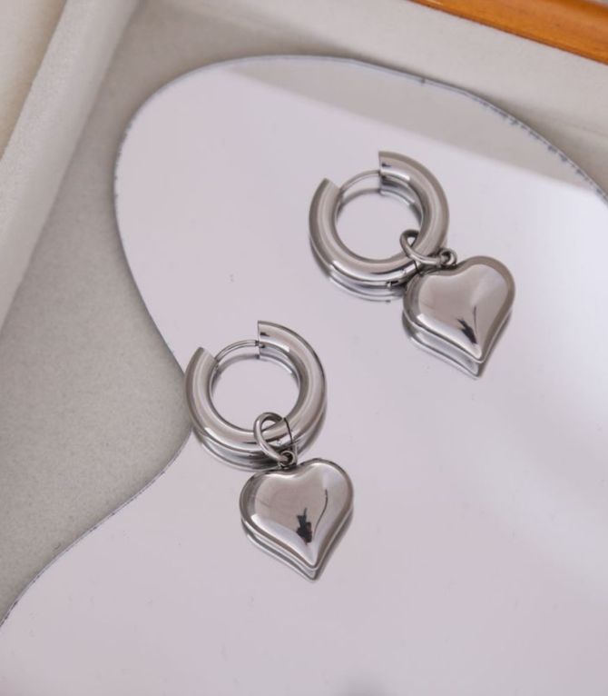 Aretes silver heart