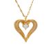 Collar gold zirconium hollow heart