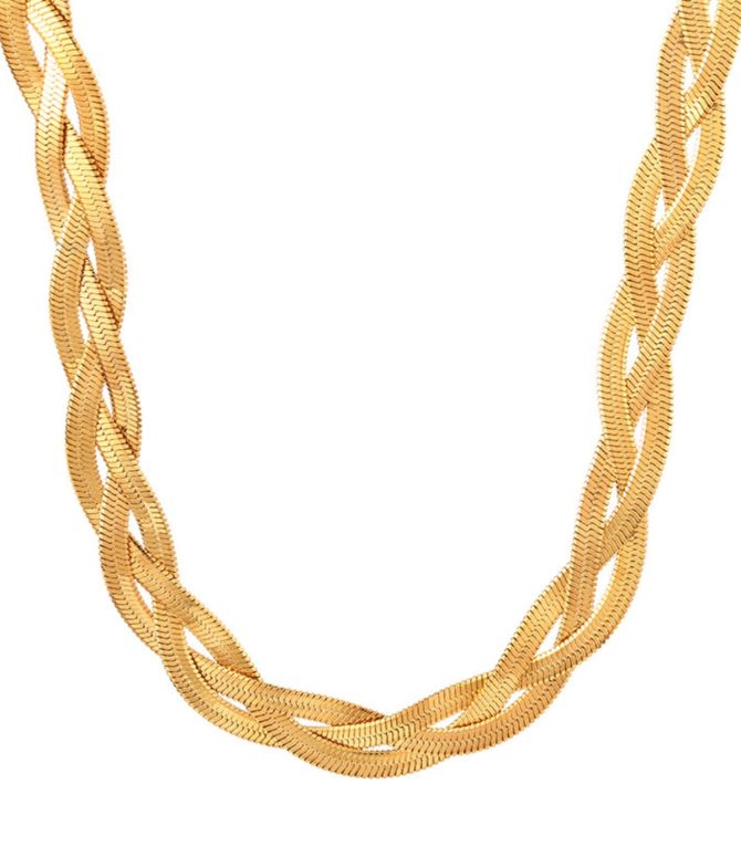 Collar dorado trenzado