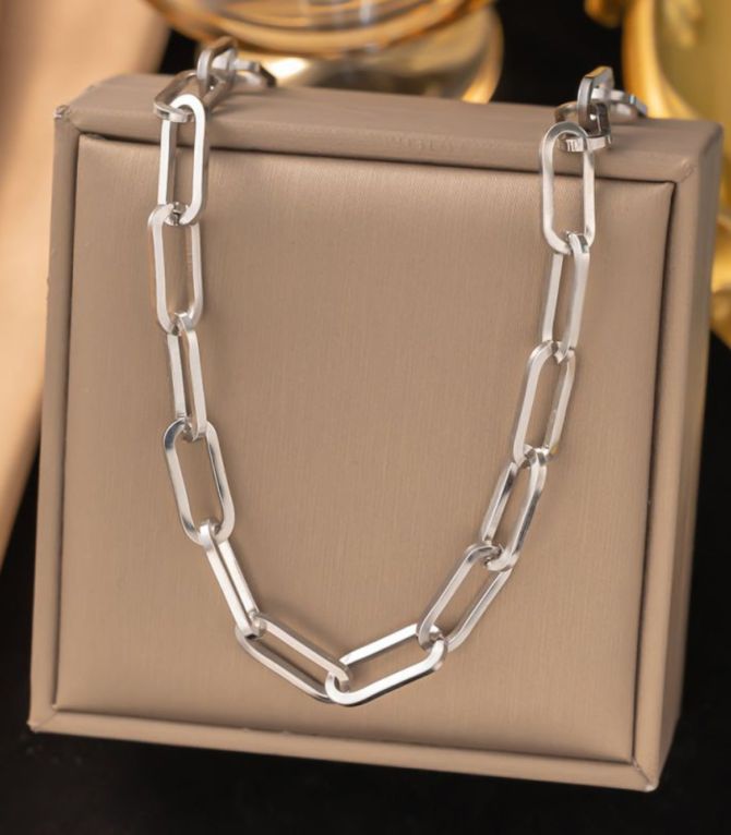 Collar plata eslabones