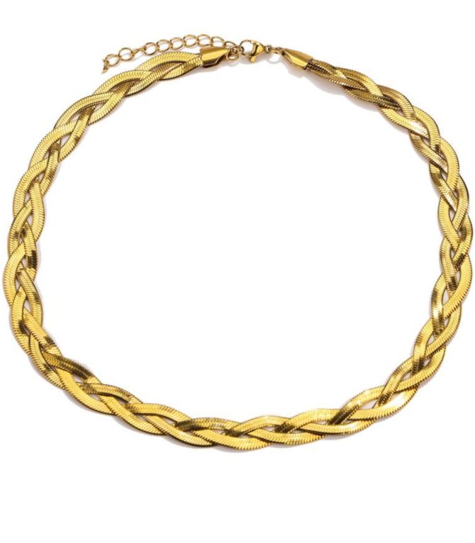 Collar dorado trenzado