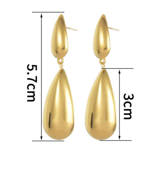 Aretes gold stainless steel drop