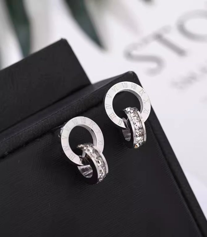 Aretes silver double hoop