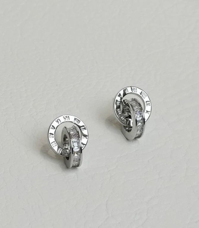 Aretes silver double hoop