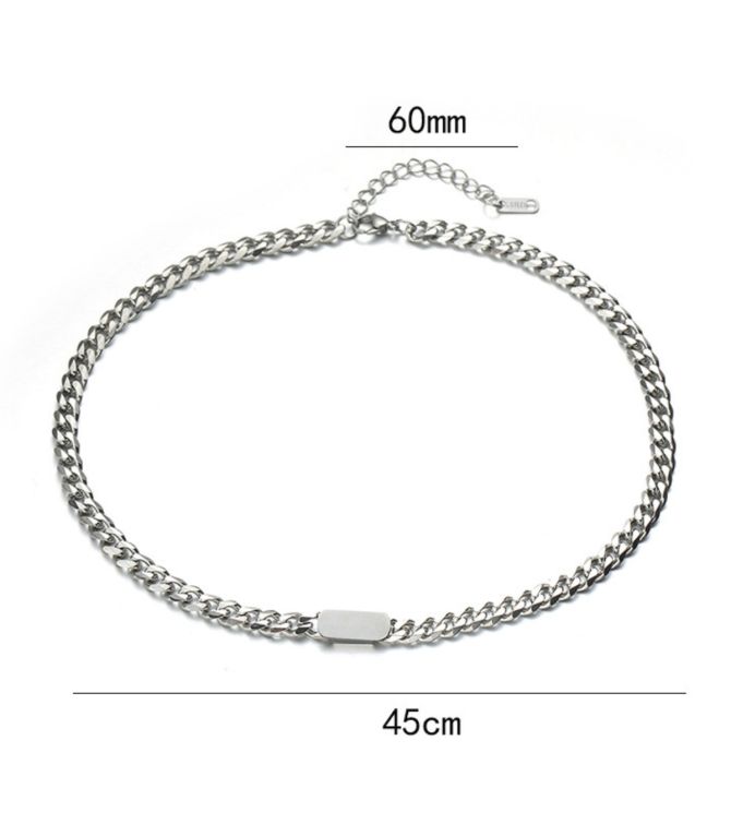 Collar silver oval