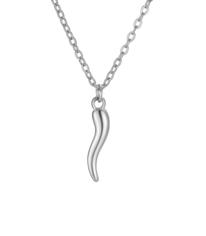 Collar silver chili pepper