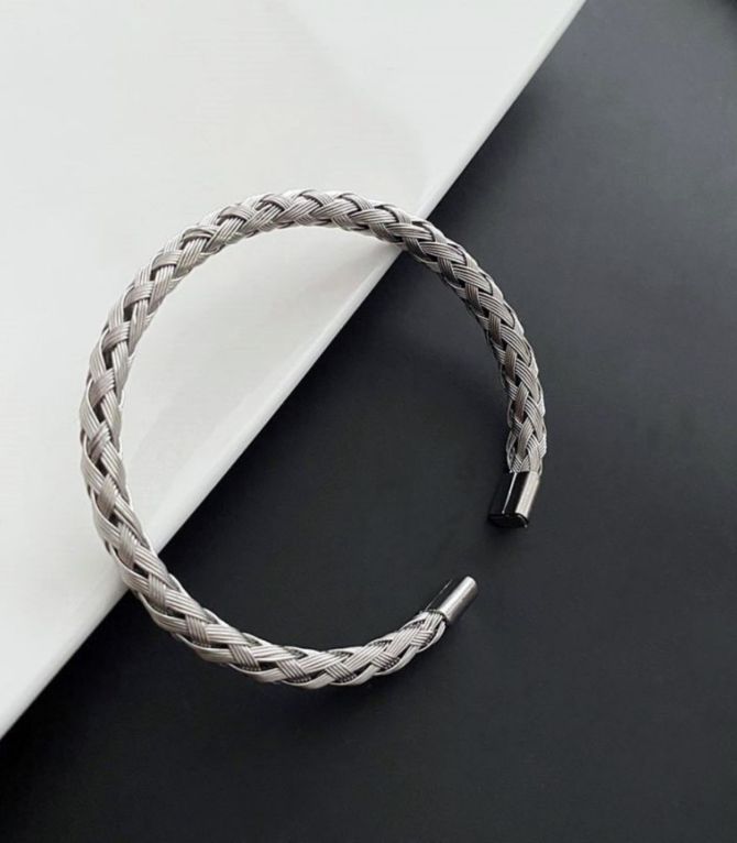 Brazalete silver braided