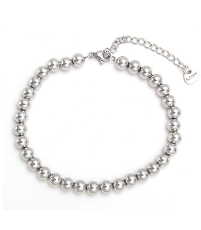 Brazalete silver beaded