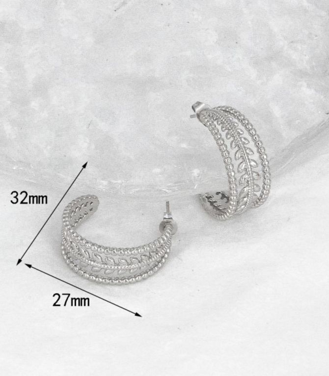 Aretes silver multilayer