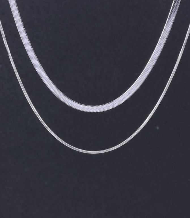 Collar silver double layer