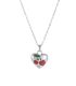 Collar silver heart cherry