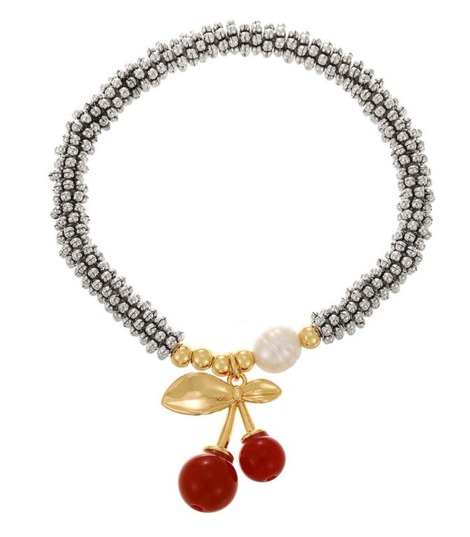 Brazalete silver drop cherry