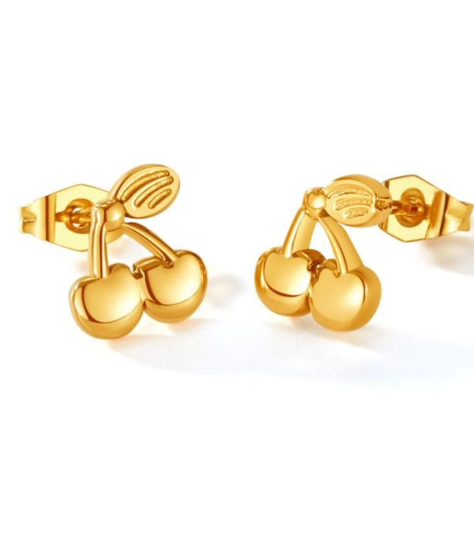 Aretes cherry de acero