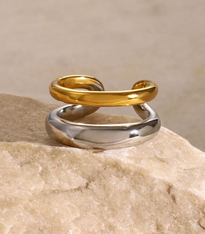 Anillo bicolor doble layer