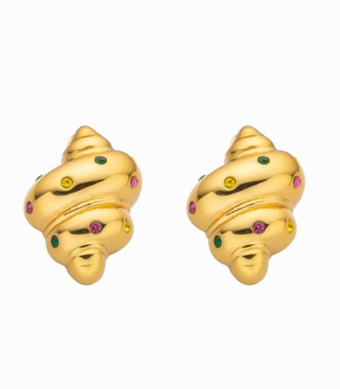 Aretes conch with diamonds
