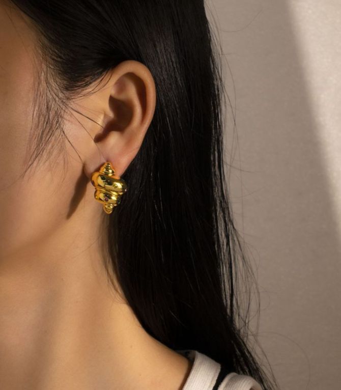Aretes conch with diamonds