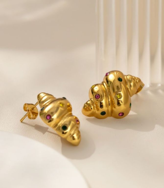Aretes conch with diamonds