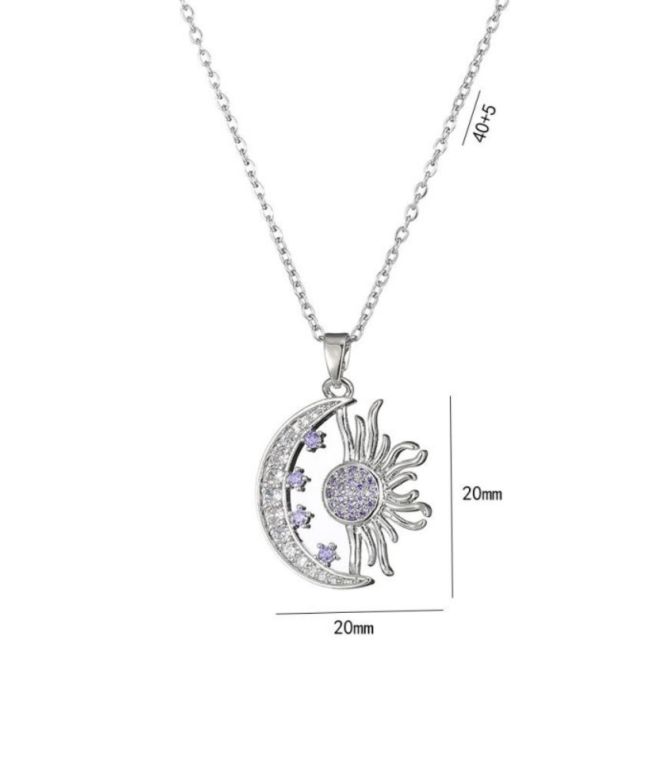 Collar diamond sun and moon