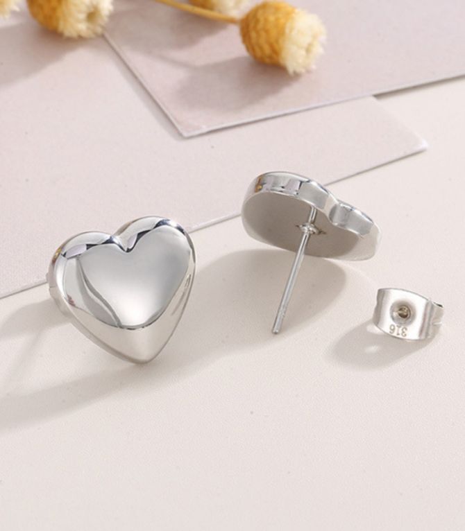 Aretes plata corazón