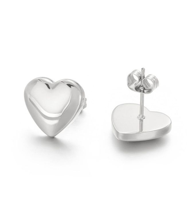 Aretes plata corazón