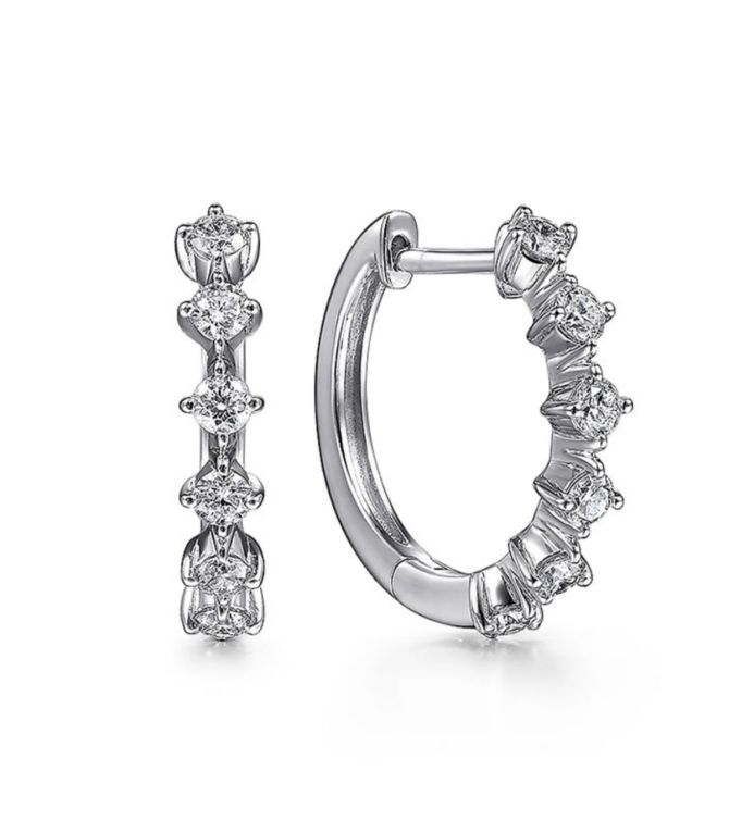 Aretes silver zirconia round