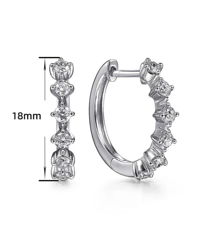Aretes silver zirconia round