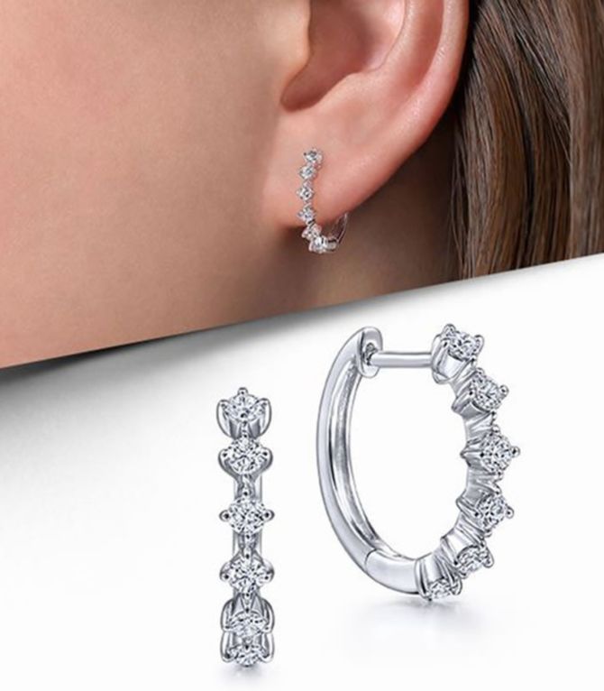 Aretes silver zirconia round