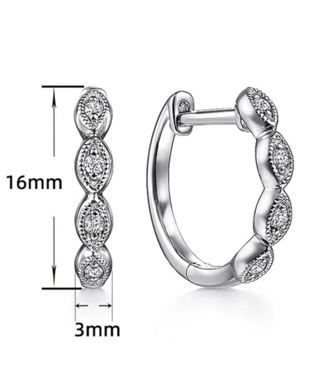 Aretes plata geométricos