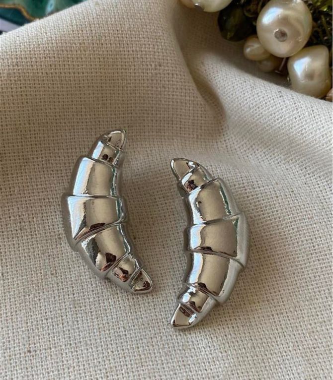 Aretes plata croissant