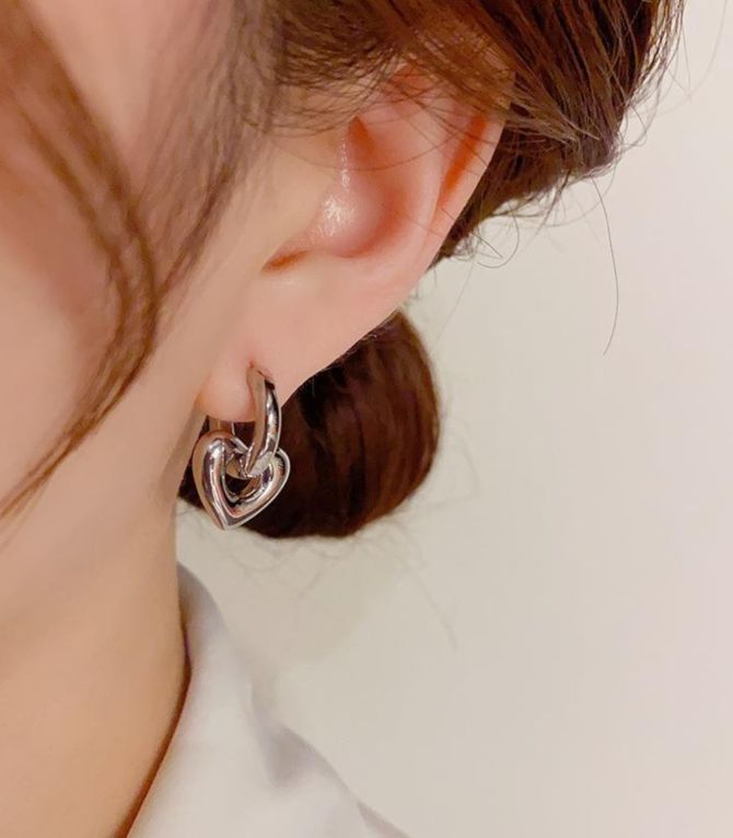Aretes plata corazón