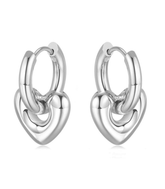 Aretes plata corazón