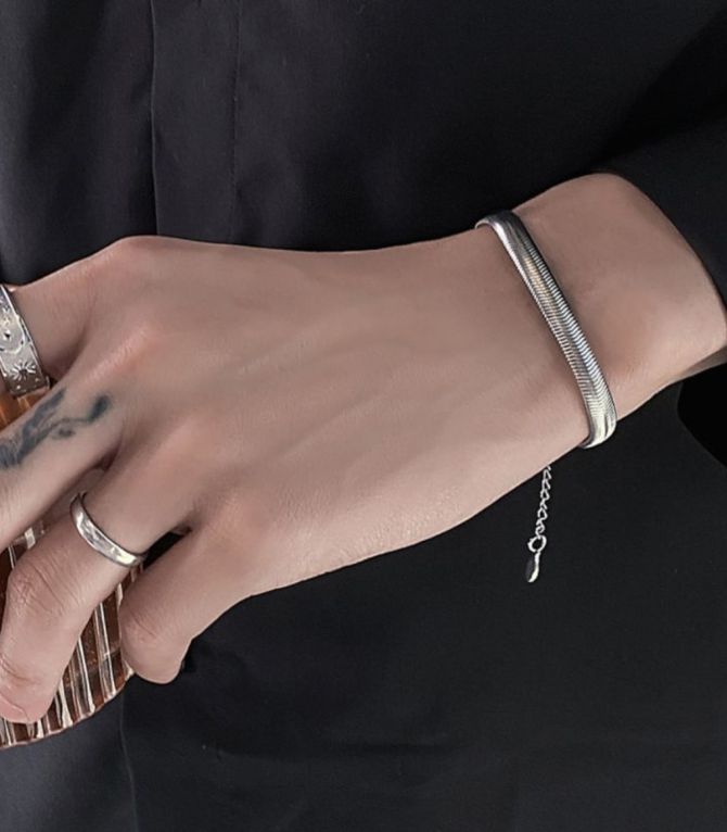Brazalete silver snake bone