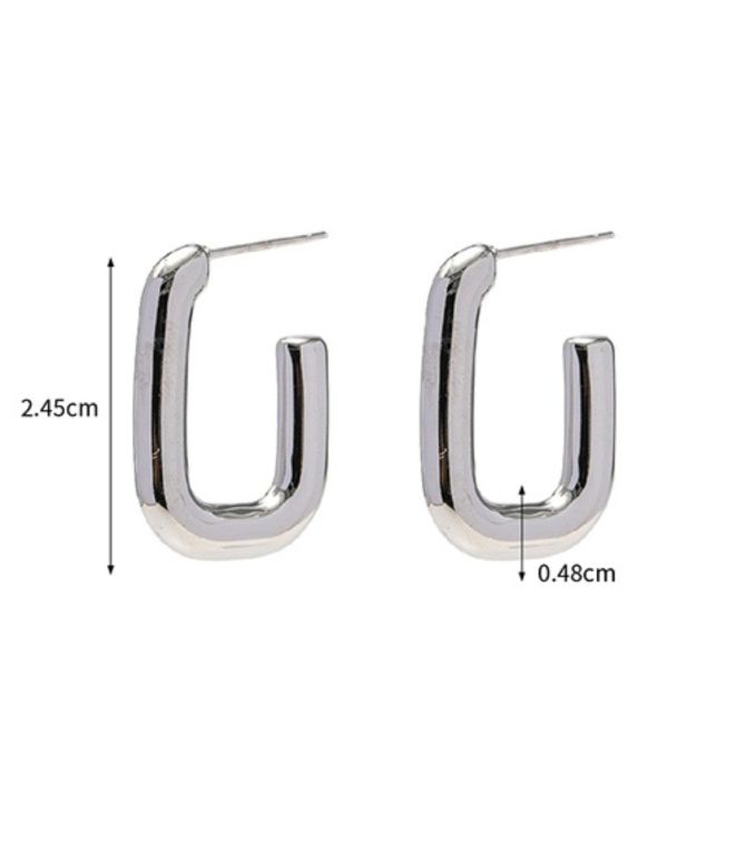 Aretes silver polished round