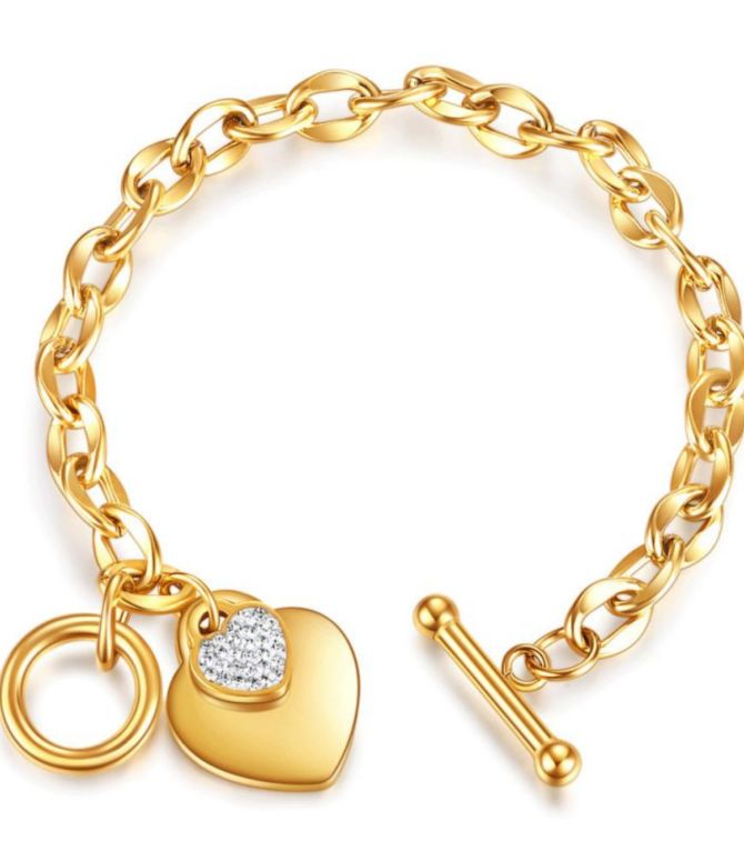 Brazalete gold buckle heart