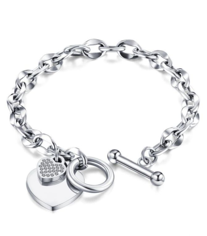 Brazalete silver buckle heart