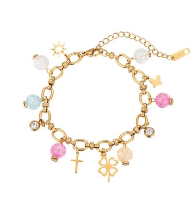 Brazalete cross butterfly clover